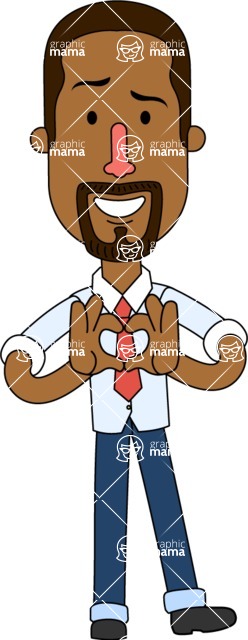 Geometry African American Man Vector Character Design AKA Zachary - Inloved African American Cartoon Character